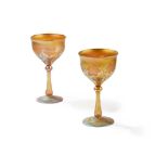 TIFFANY STUDIOS, NEW YORK TWO 'FAVRILE' STEMMED GLASSES, CIRCA 1905