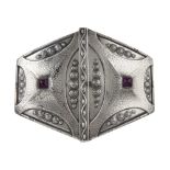 ROBERT KRAFT OF PFORZHEIM, POSSIBLY RETAILED BY LIBERTY & CO., LONDON JUGENDSTIL BELT BUCKLE, CIRCA