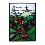 JOSEPH A. NUTTGENS (B. 1941) STAINED GLASS PANEL, DATED 1983