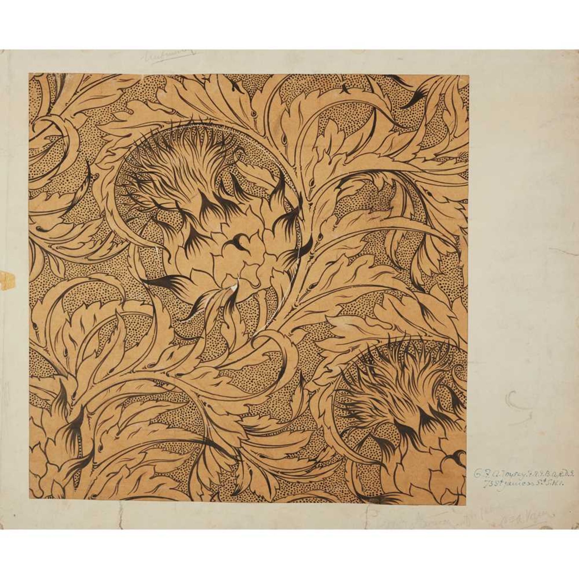 C.F.A. VOYSEY (1857-1941) DESIGN STUDY OF ARTICHOKE THISTLES