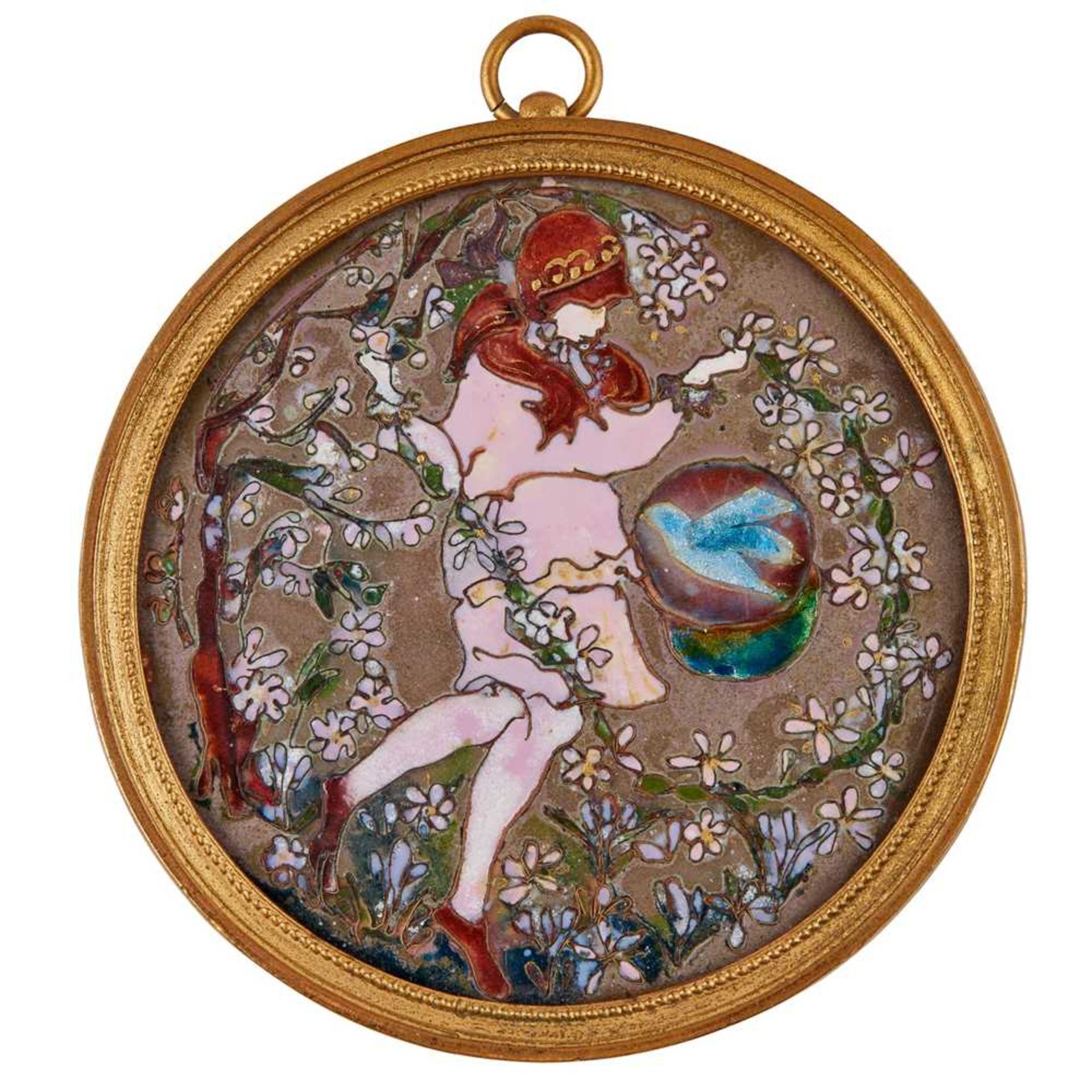 PHOEBE STABLER (1879-1955) (ATTRIBUTED MAKER) ARTS & CRAFTS ROUNDEL, CIRCA 1930