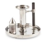 CHRISTOPHER DRESSER (1834-1904) FOR HUKIN & HEATH, LONDON AESTHETIC MOVEMENT CHAMBER CANDLESTICK, CI