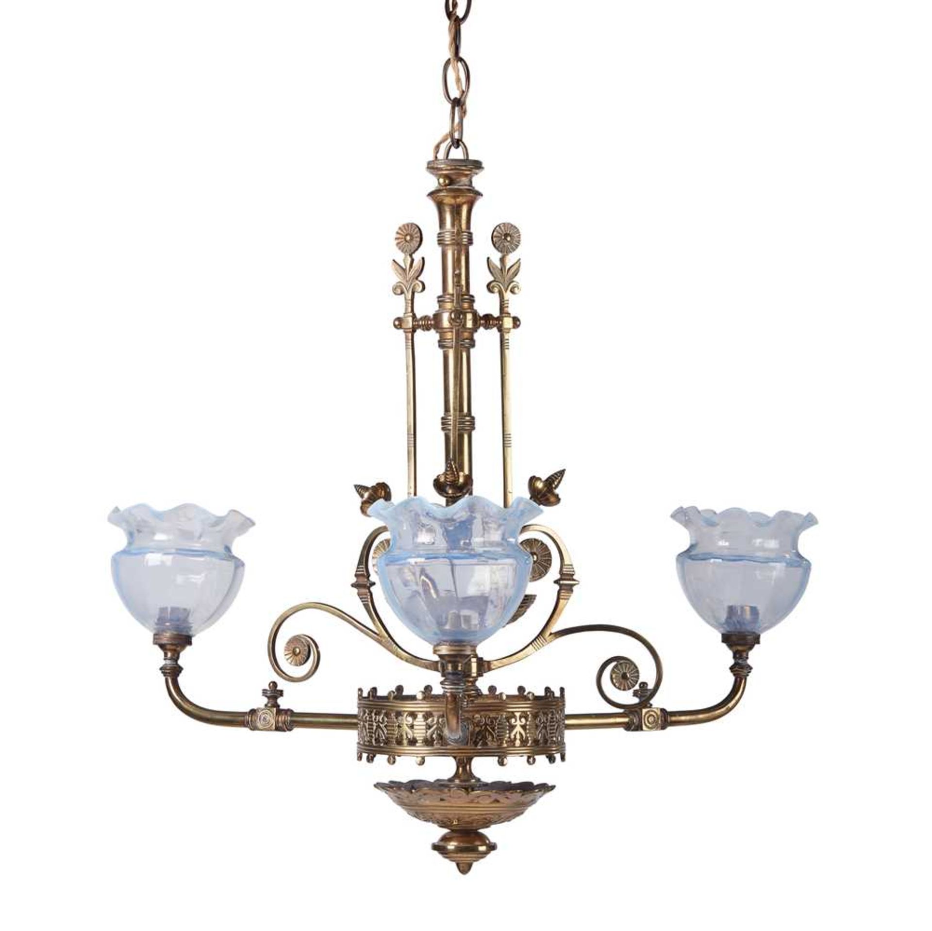 ENGLISH AESTHETIC MOVEMENT CHANDELIER, CIRCA 1880