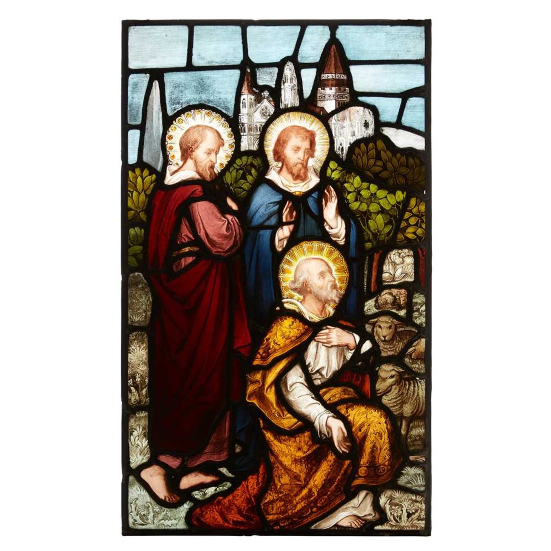 MAYER & CO., MUNICH SUITE OF FOUR STAINED GLASS PANELS, CIRCA 1880 - Image 4 of 5