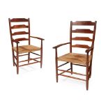 GORDON RUSSELL WORKSHOPS, BROADWAY (ATTRIBUTED MAKER) SET OF SIX 'CLISSETT' LADDERBACK DINING CHAIRS