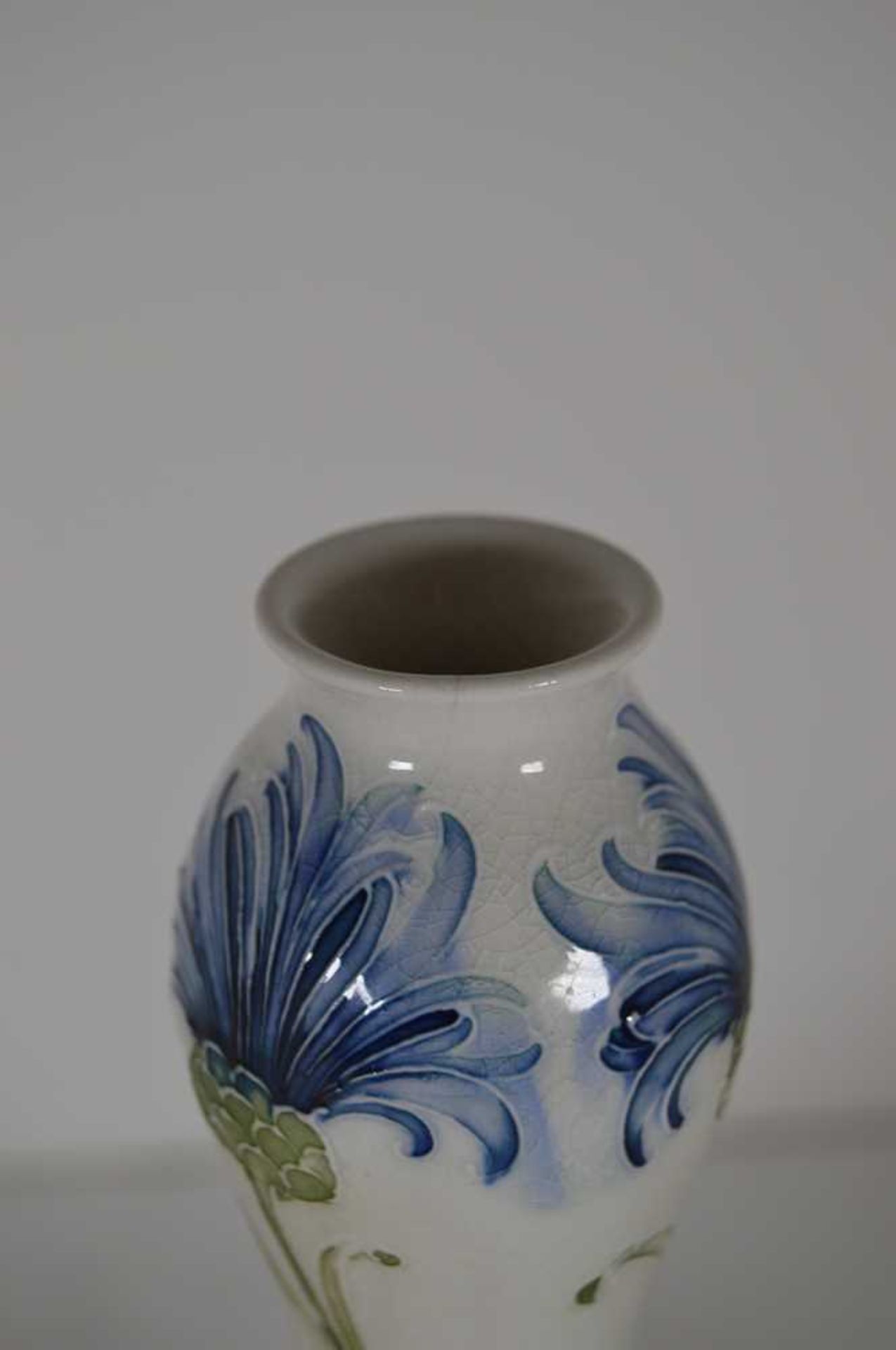 WILLIAM MOORCROFT (1872-1945) FOR JAMES MACINTYRE & CO. ‘FLORIAN WARE’ CORNFLOWER DOUBLE GOURD VASE, - Image 9 of 11