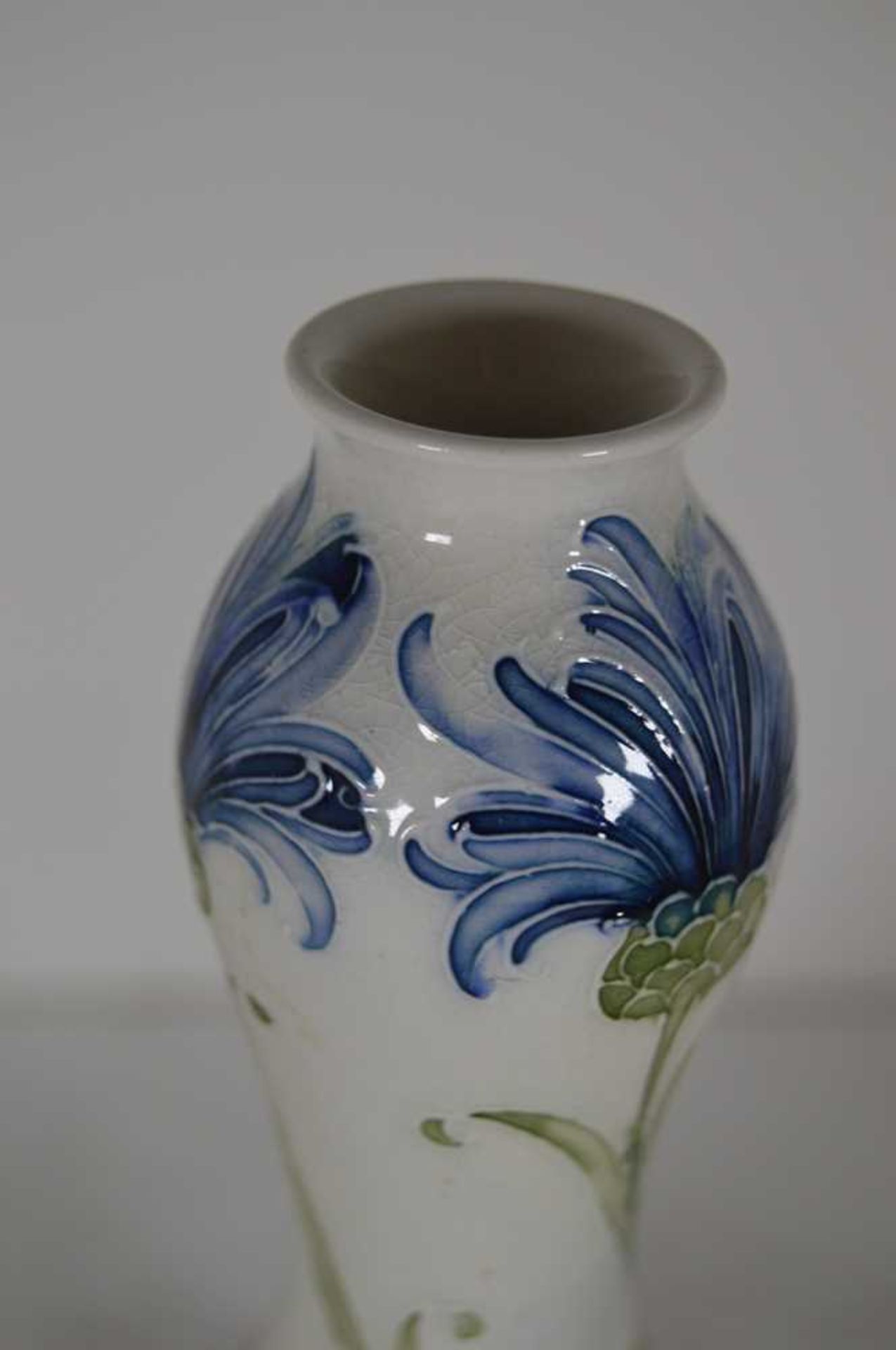 WILLIAM MOORCROFT (1872-1945) FOR JAMES MACINTYRE & CO. ‘FLORIAN WARE’ CORNFLOWER DOUBLE GOURD VASE, - Image 11 of 11