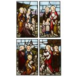 MAYER & CO., MUNICH SUITE OF FOUR STAINED GLASS PANELS, CIRCA 1880