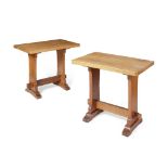 MANNER OF ROBERT 'MOUSEMAN' THOMPSON TWO ARTS & CRAFTS SIDE TABLES, CIRCA 1930