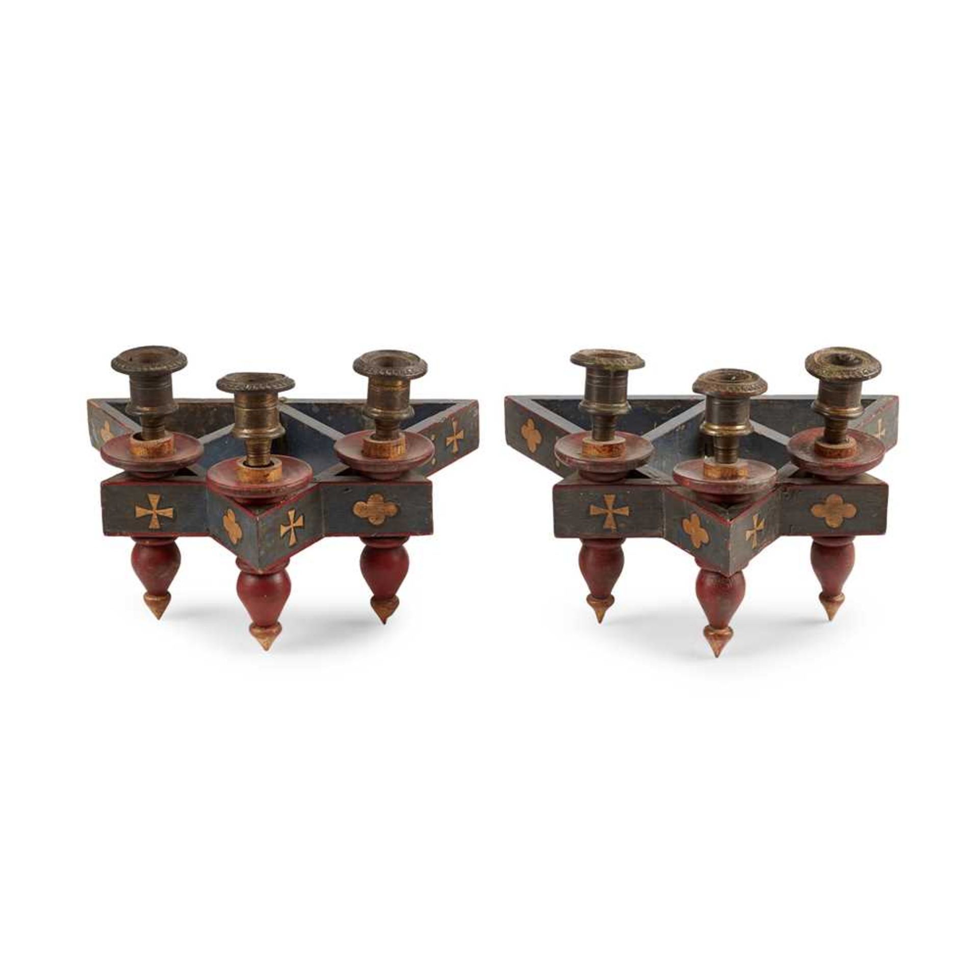 MANNER OF WILLIAM BURGES PAIR OF WALL LIGHTS, CIRCA 1880