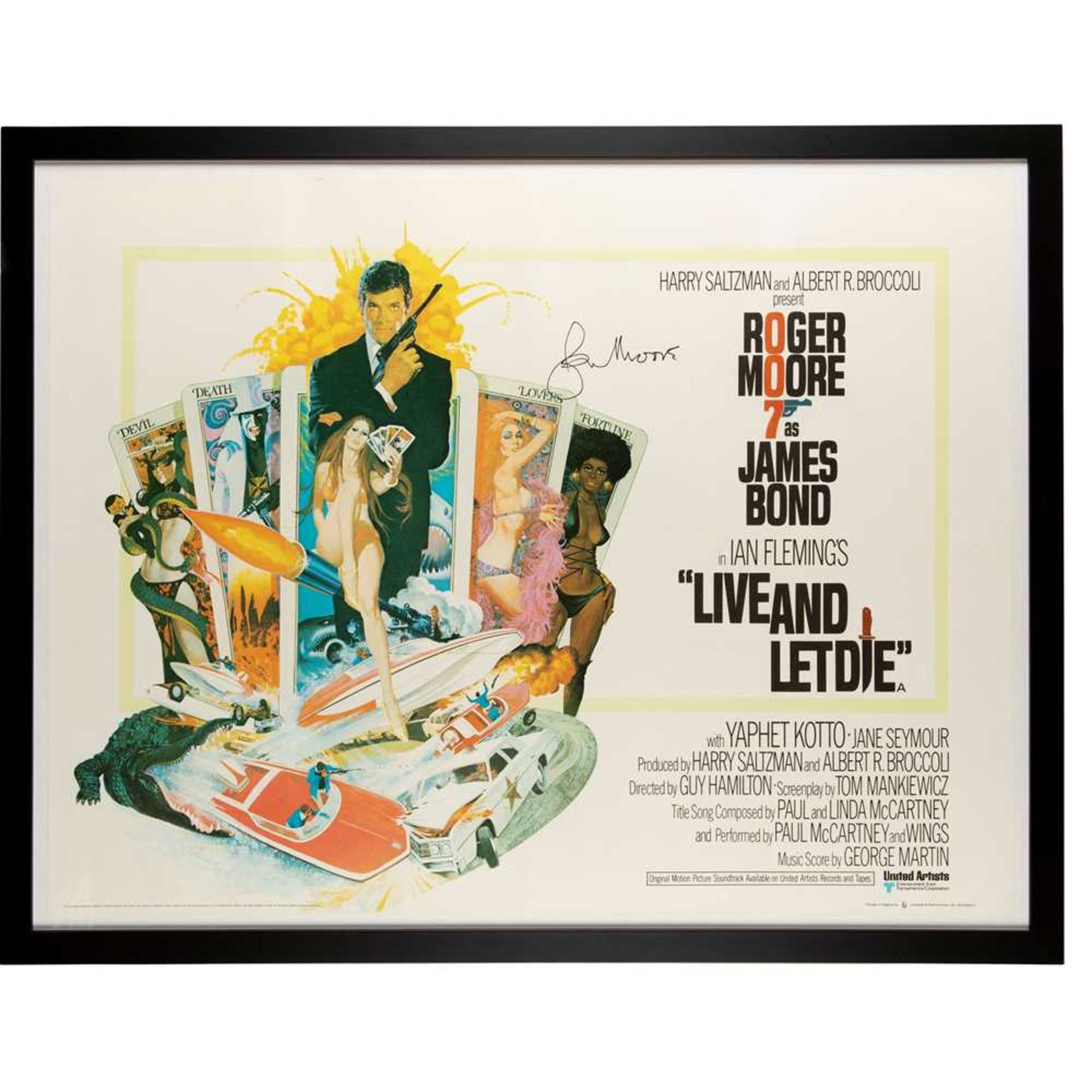 ROBERT MCGINNIS (B.1926) LIVE AND LET DIE, SIGNED BY ROGER MOORE