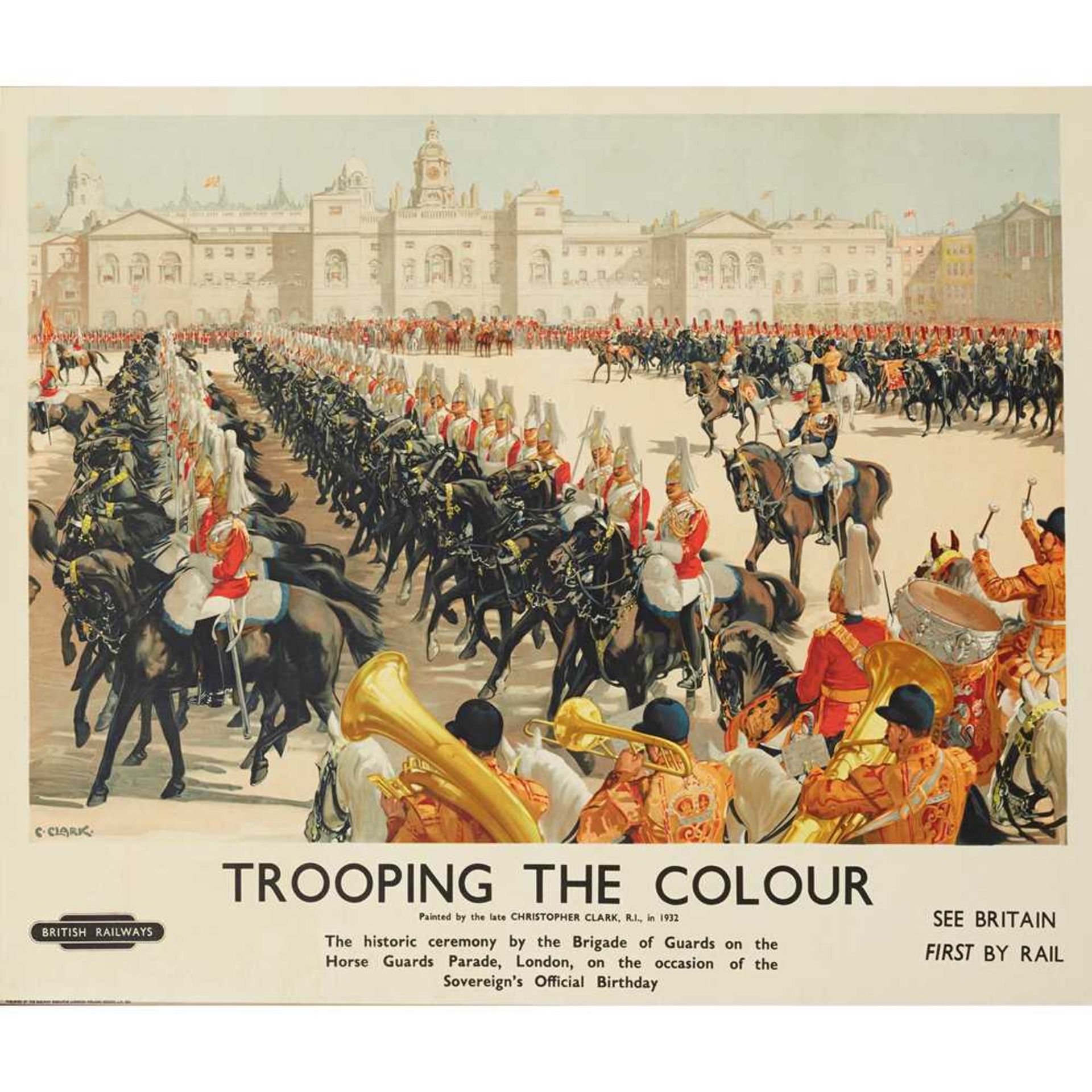 CHRISTOPHER CLARK (1875-1942) TROOPING THE COLOUR