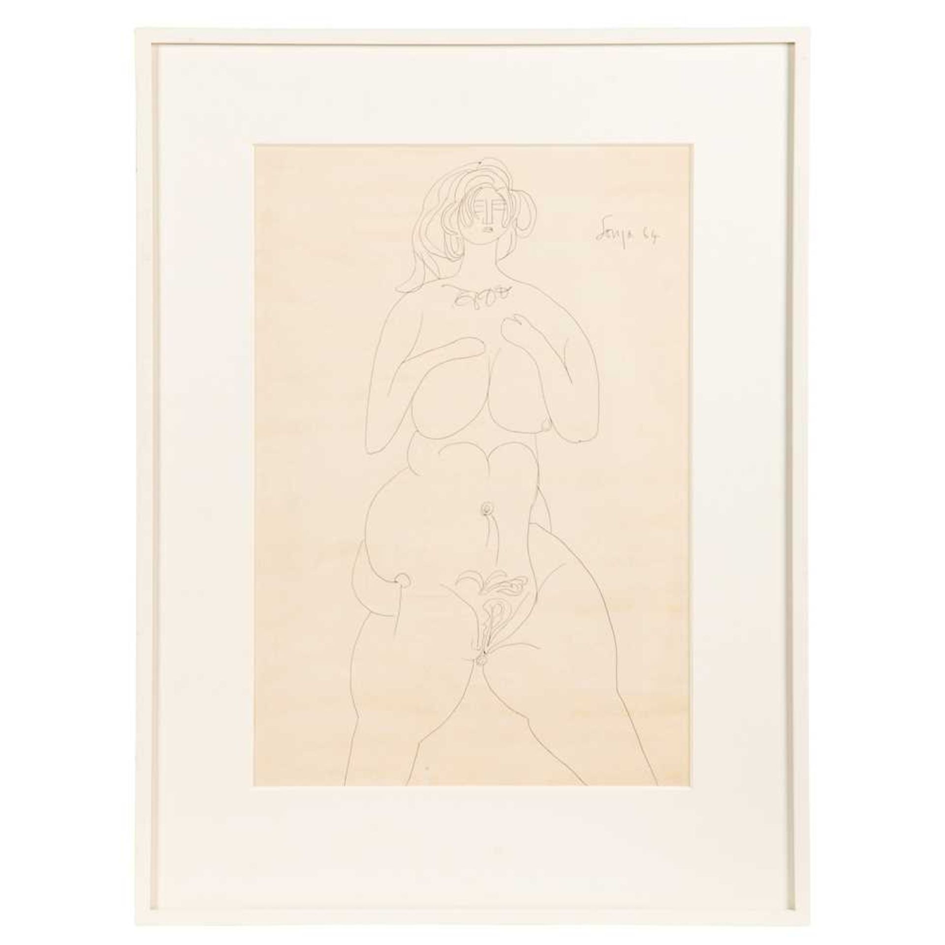 Francis Newton Souza (Indian 1924-2002) Female Nude, 1964 - Image 2 of 3
