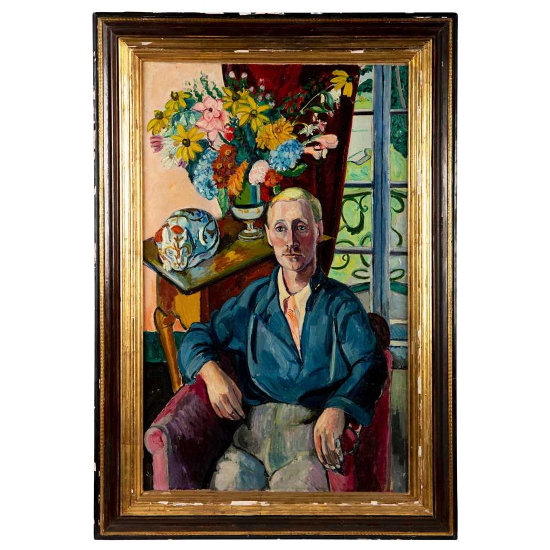 Edward Wolfe R.A. (South African/British 1897-1982) Portrait of Jim Wylie at Portmeirion - Image 2 of 3