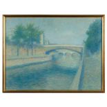 Achille Laugé (French 1861-1944) View of the Seine in Paris