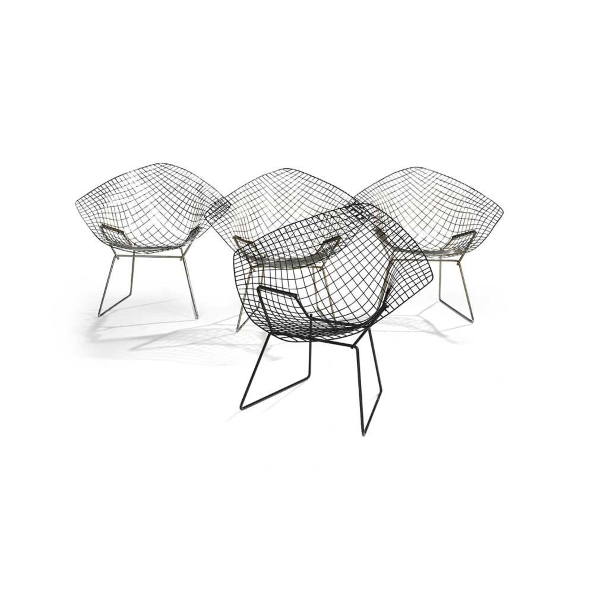 Harry Bertoia (American 1915-1978) Set of Four Diamond Chairs - Image 3 of 13