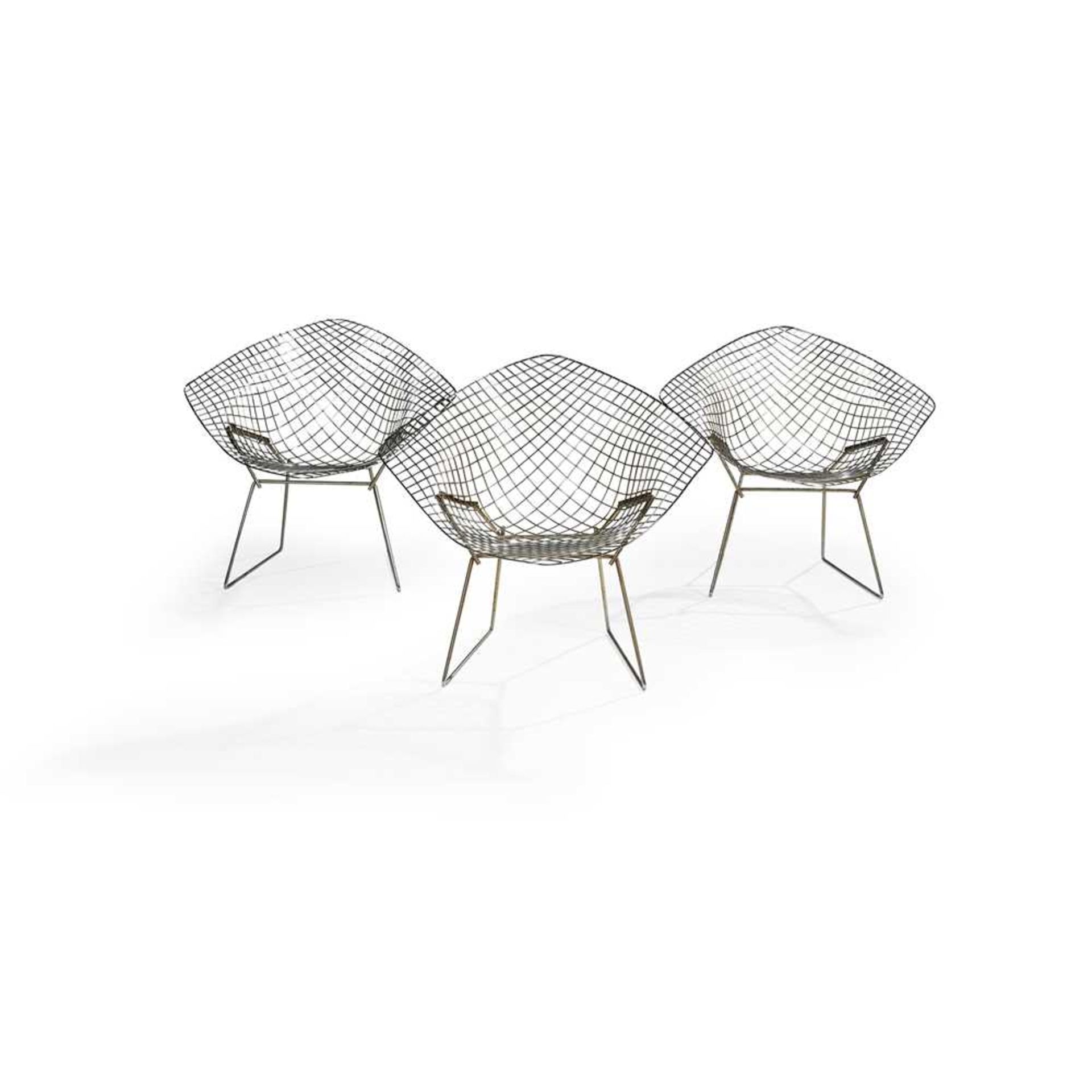 Harry Bertoia (American 1915-1978) Set of Four Diamond Chairs - Image 2 of 13