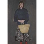 AGNES DREY (BRITISH 1890-1957) WOMAN WITH SHOPPING BASKET