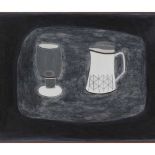 RACHEL NICHOLSON (BRITISH 1934-) GREY GLASS & WHITE JUG, 1979