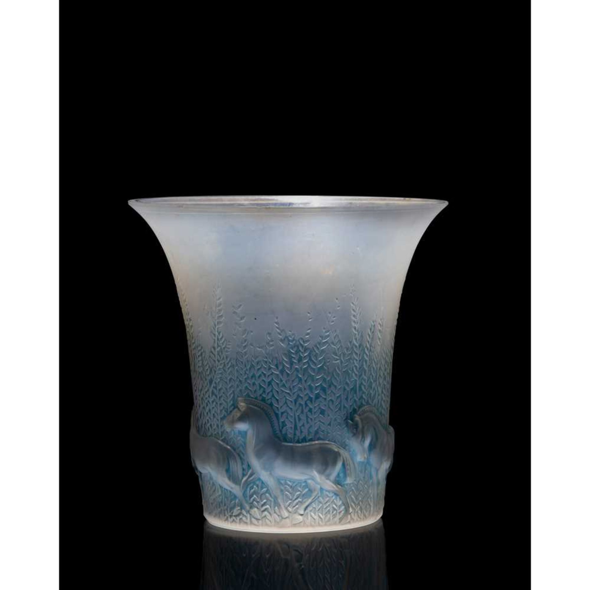 René Lalique (French 1860-1945) CHEVAUX VASE, NO. 1047 - Image 2 of 4