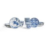 GROUP OF NINETEEN BLUE AND WHITE WARES QING DYNASTY, KANGXI PERIOD