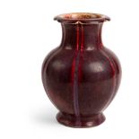 FLAMBÉ-GLAZED 'POMEGRANATE' LOBED VASE QIANLONG MARK, 18TH-19TH CENTURY