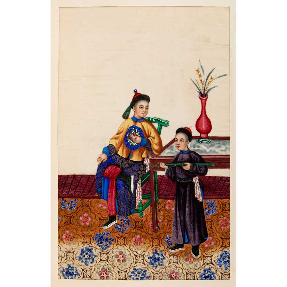 ALBUM OF SEVENTEEN FINE PAINTINGS ON PITH PAPER QING DYNASTY, 19TH CENTURY - Image 11 of 18