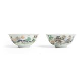 PAIR OF FAMILLE ROSE BOWLS QING DYNASTY, QIANLONG PERIOD