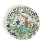 FAMILLE VERTE 'PHOENIX AND QILIN' CHARGER QING DYNASTY, KANGXI MARK AND OF THE PERIOD