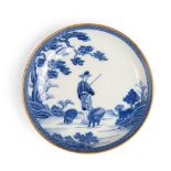 SOFT-PASTE BLUE AND WHITE CIRCULAR DISH QING DYNASTY, 18TH-19TH CENTURY