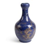 GILT-DECORATED BLUE-GLAZED 'DRAGON' GARLIC-HEAD VASE DAOGUANG MARK, 19TH CENTURY