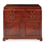 GEORGE III MAHOGANY LOW SECRETAIRE PRESS CUPBOARD, ATTRIBUTED TO GILLOWS 18TH CENTURY