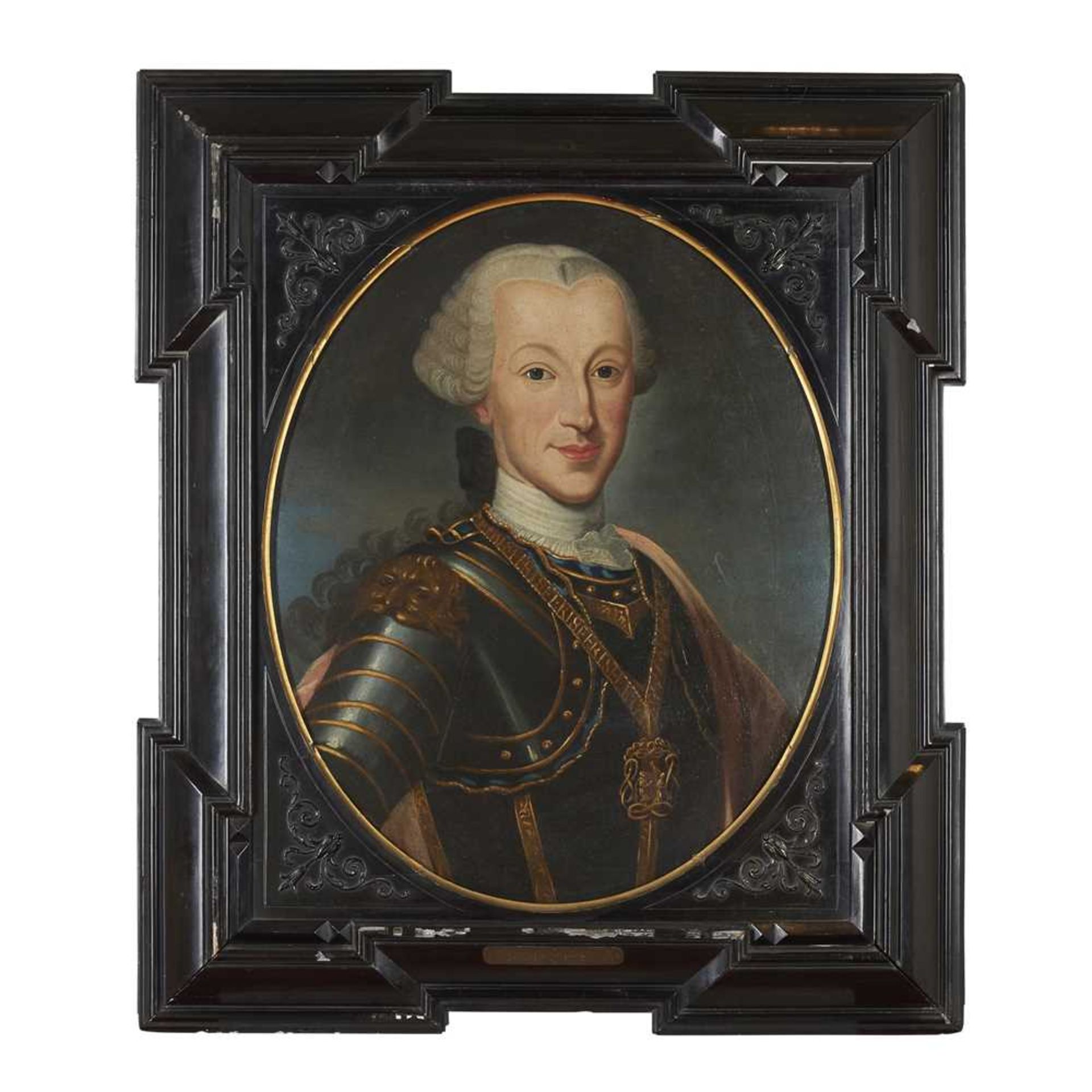 18TH CENTURY FRENCH SCHOOL HALF LENGTH PORTRAIT OF A MAN IN ARMOUR - Image 2 of 3