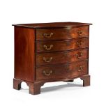 GEORGE III MAHOGANY SERPENTINE SECRETAIRE CHEST OF DRAWERS 18TH CENTURY