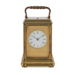 FRENCH BRASS REPEATER CARRIAGE CLOCK LATE 19TH CENTURY