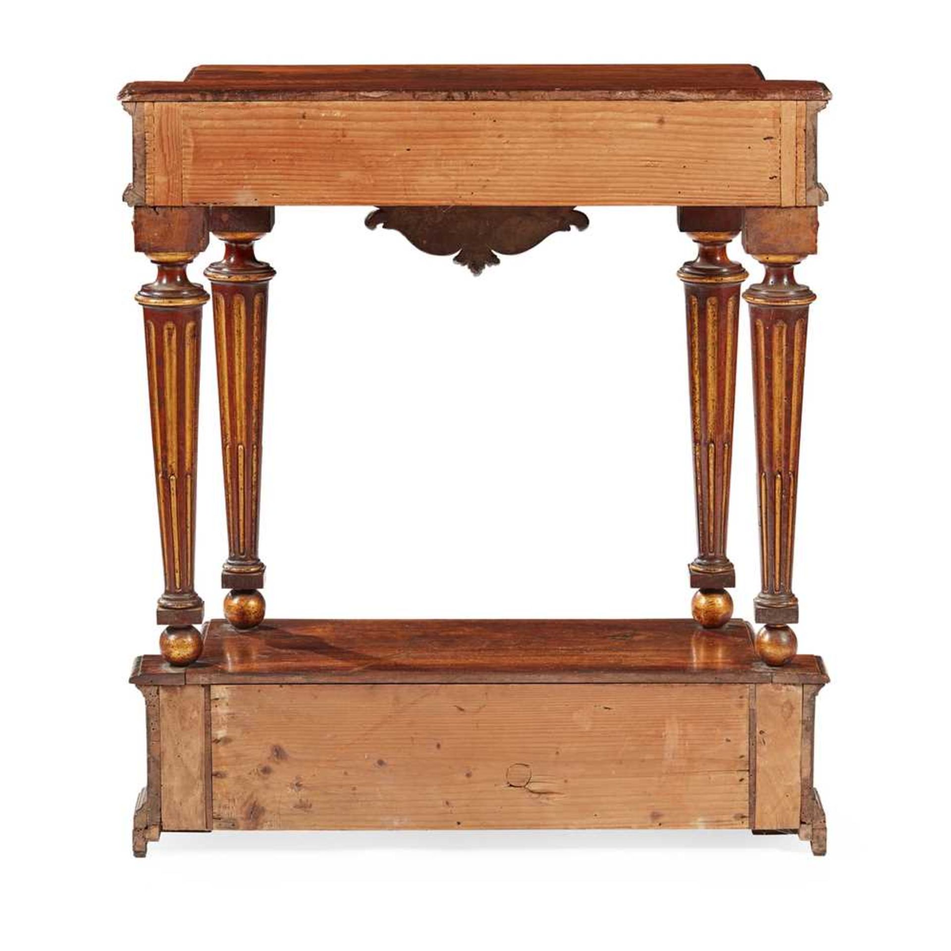 PAIR OF GEORGE II STYLE MAHOGANY AND PARCEL GILT CONSOLE TABLES AND MIRRORS 19TH CENTURY - Image 5 of 9