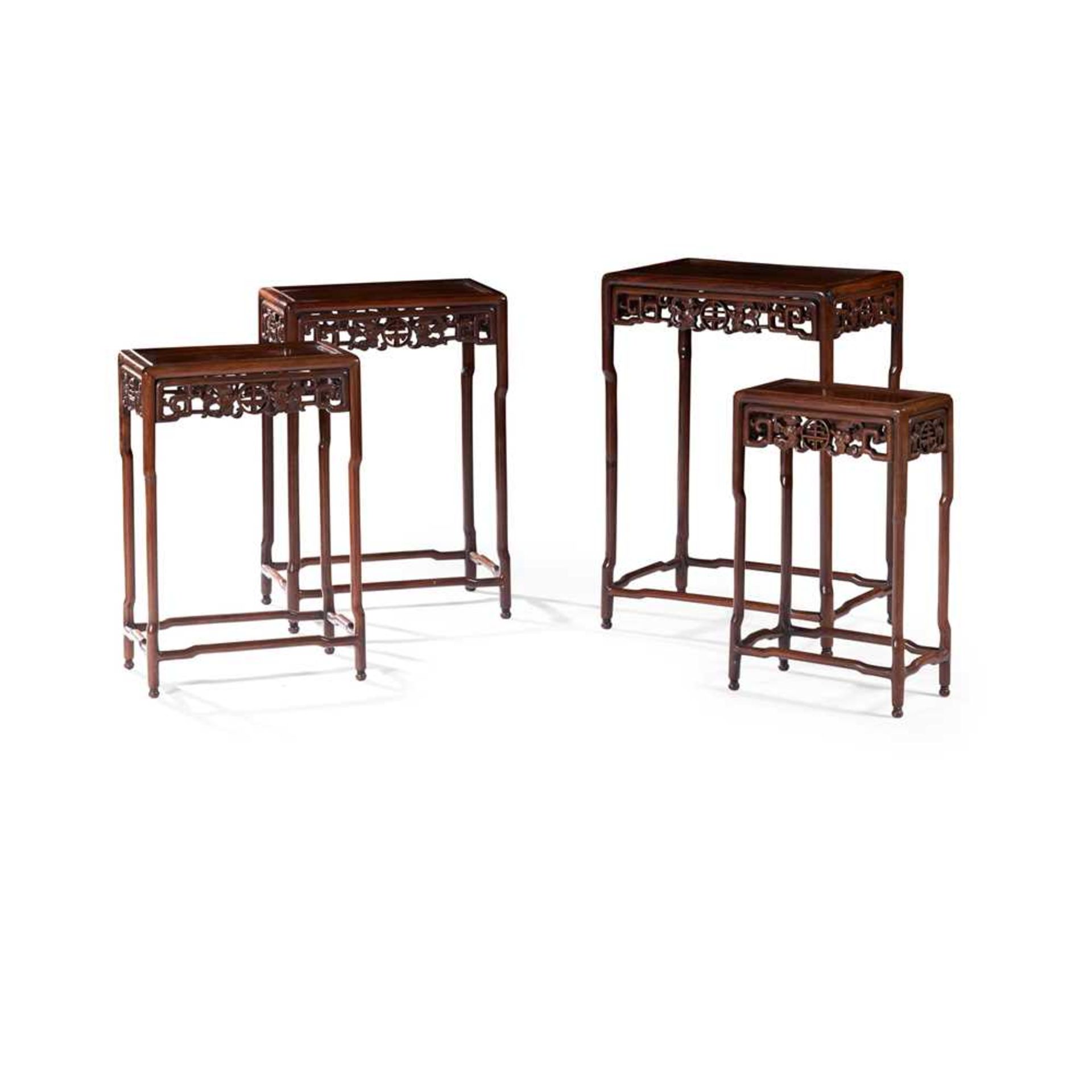 SET OF CHINESE HARDWOOD NESTING TABLES LATE 19TH/ EARLY 20TH CENTURY - Image 2 of 2