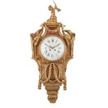 FRENCH GILT BRONZE CARTEL CLOCK, LE ROY PARIS 19TH CENTURY