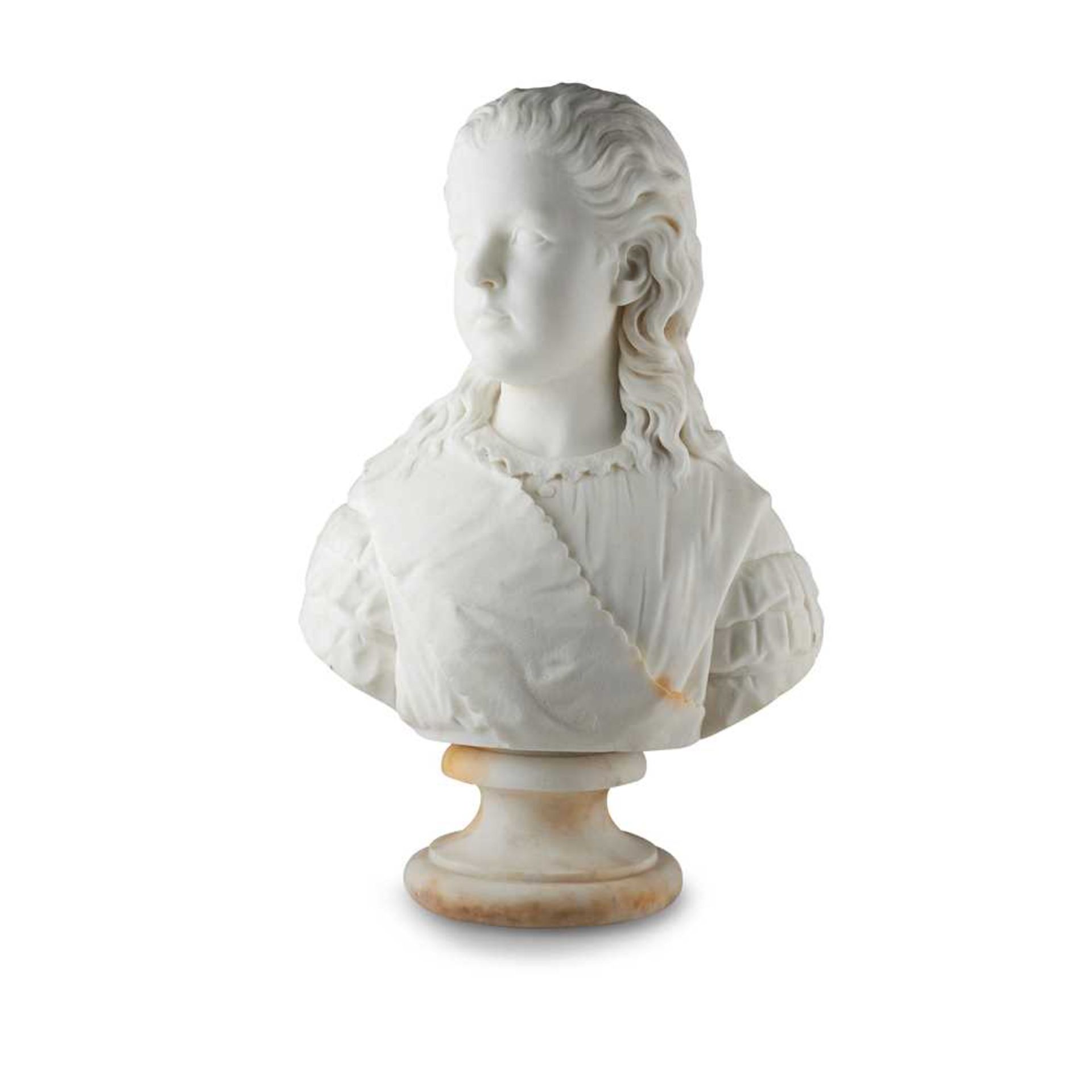WILLIAM BRODIE, R.S.A. (1815-1881) WHITE BUST OF A GIRL, DATED 1868
