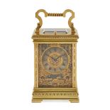 FRENCH GILT BRASS AND THREE-TONE GOLD REPEATER CARRIAGE CLOCK, ATTRIBUTED TO GAY, LAMAILLE & CIE LAT