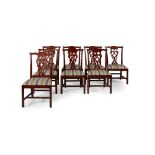 SET OF SIXTEEN GEORGE III STYLE MAHOGANY DINING SIDE CHAIRS MODERN