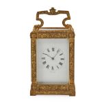 EARLY FRENCH GILT BRASS CARRIAGE CLOCK, JULES A PARIS CIRCA 1840