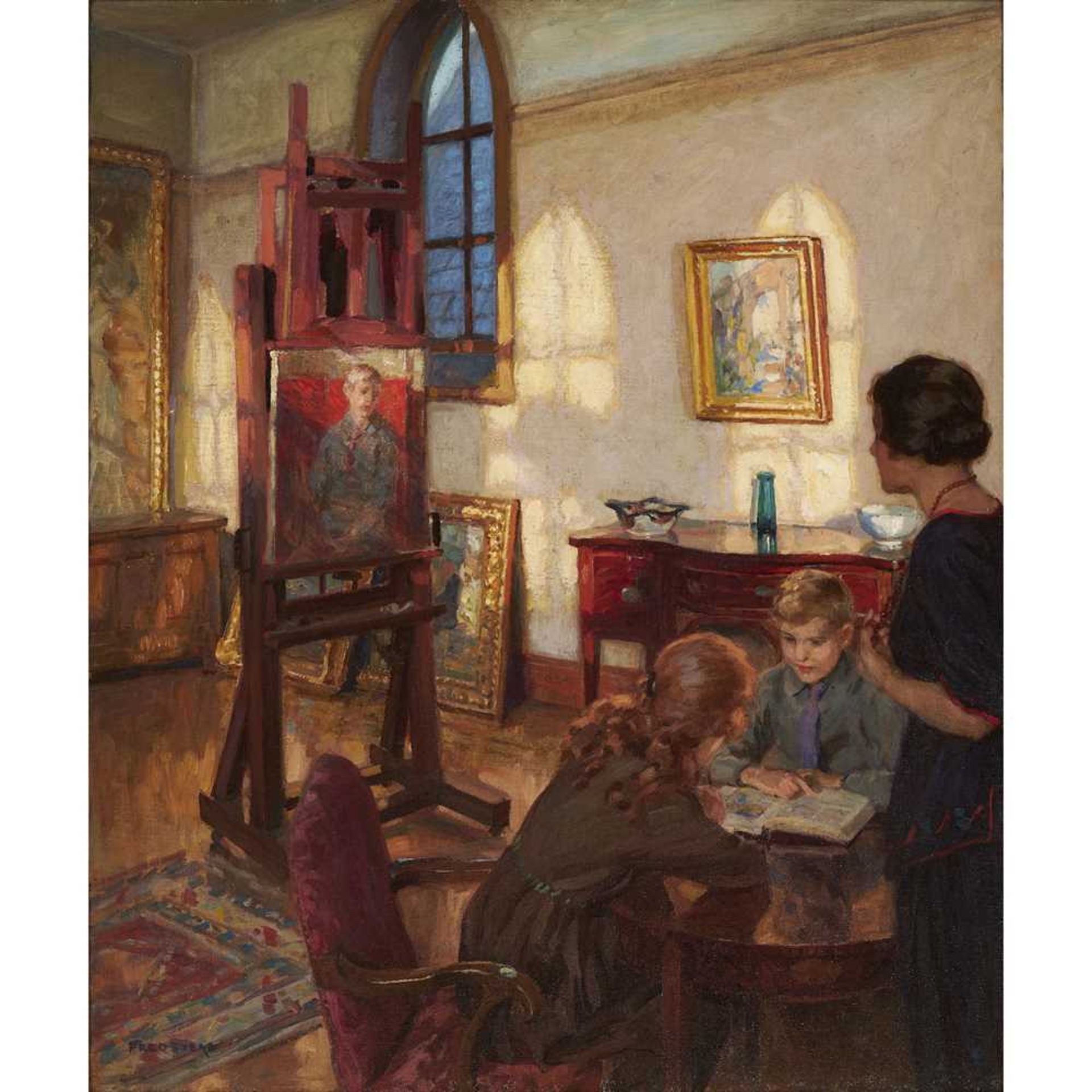 FRED STEAD (BRITISH 1863-1940) IN THE ARTIST'S STUDIO