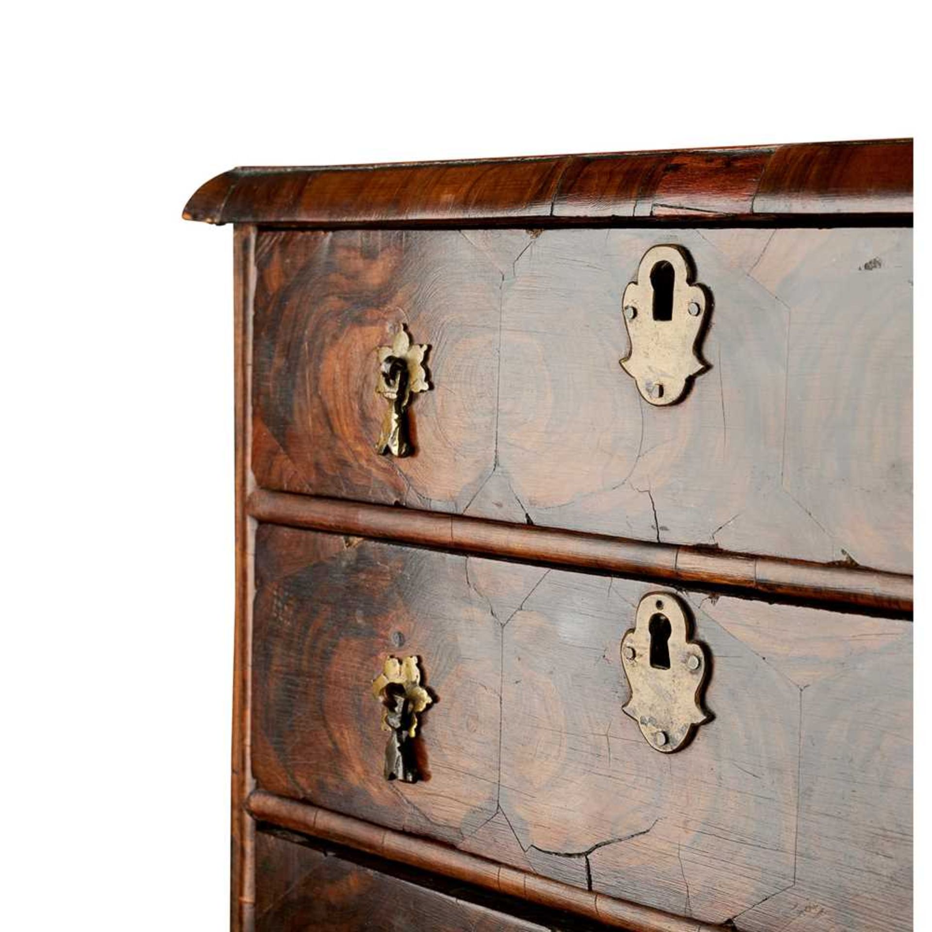WILLIAM AND MARY OYSTER VENEERED MINIATURE CHEST OF DRAWERS LATE 17TH CENTURY - Bild 2 aus 5