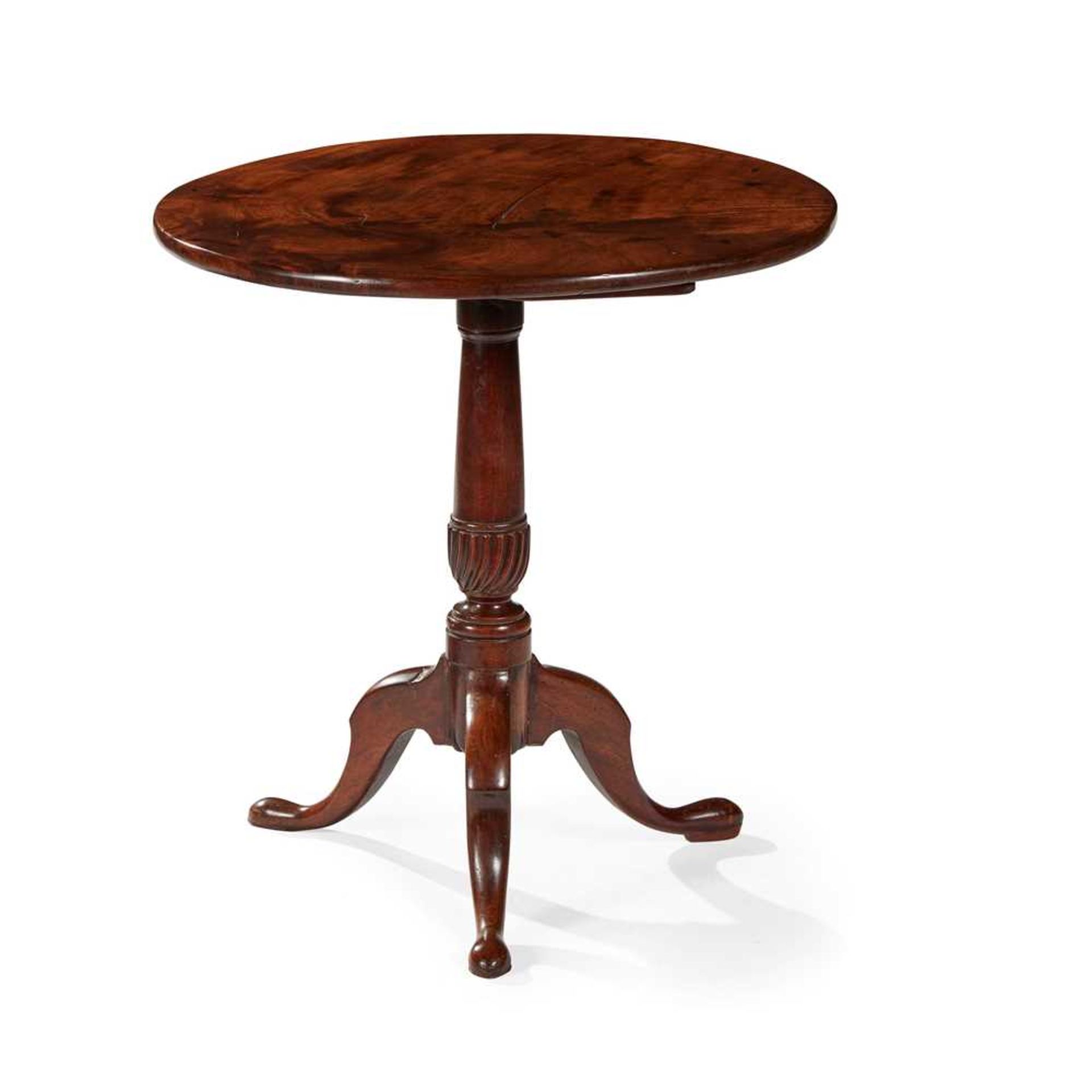 GEORGE III WALNUT TRIPOD TEA TABLE MID 18TH CENTURY - Image 2 of 2