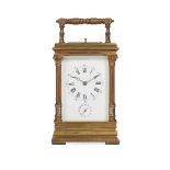 FRENCH BRASS REPEATER CARRIAGE CLOCK LATE 19TH/ EARLY 20TH CENTURY