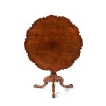 GEORGE III LARGE MAHOGANY PIECRUST TRIPOD TABLE, POSSIBLY IRISH 18TH CENTURY