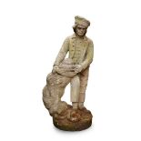 CARVED SANDSTONE FIGURE OF A SAILOR EARLY 19TH CENTURY