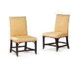 PAIR OF GEORGE III MAHOGANY UPHOLSTERED SIDE CHAIRS 18TH CENTURY