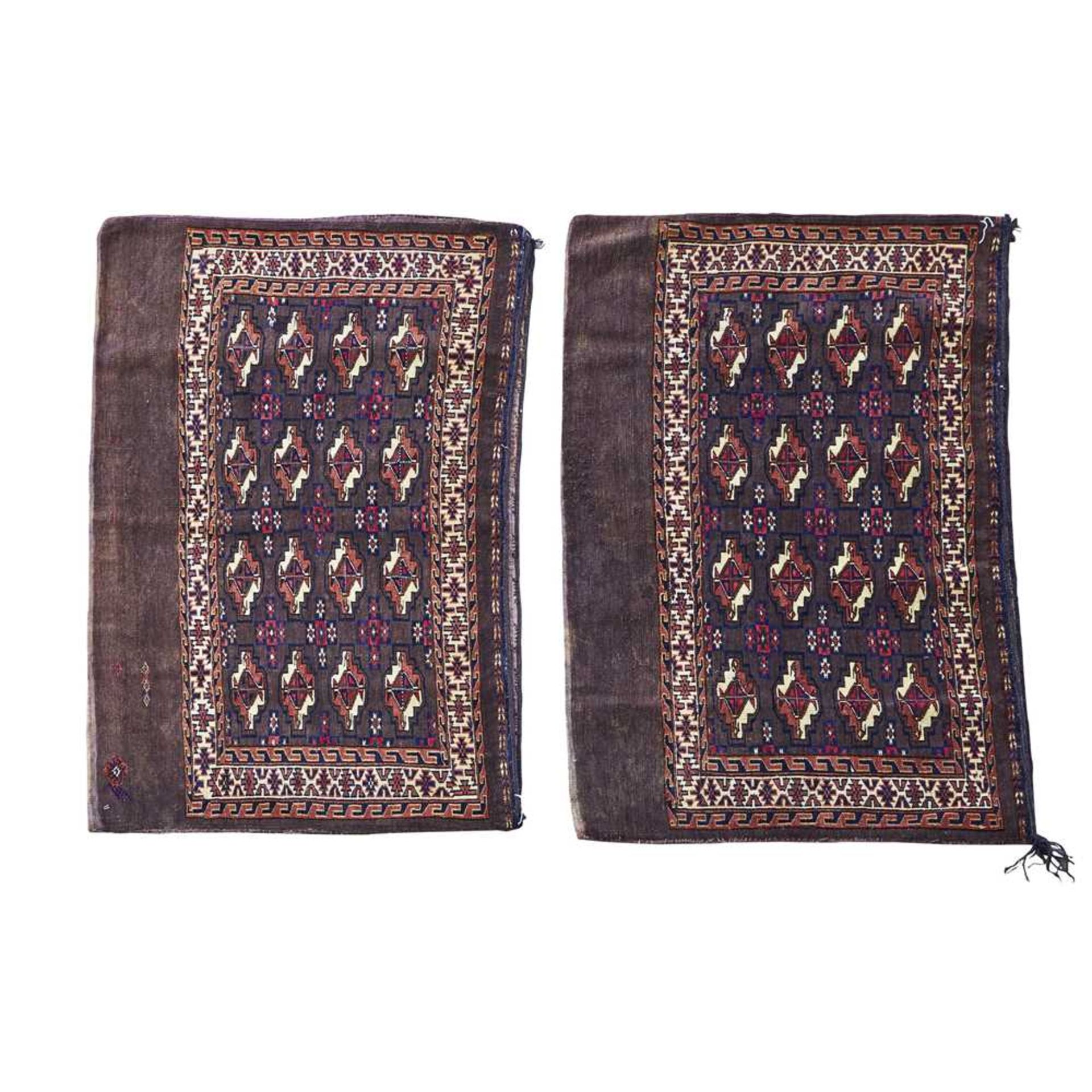 PAIR OF YOMUT JUVALS TURKMENISTAN, LATE 19TH/EARLY 20TH CENTURY